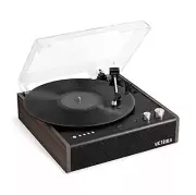 Eastwood 3-Speed Bluetooth Turntable with Built-in Speakers and Dust Cover | ...