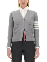 [Thom Browne] Thom Browne-V-Neck Cardigan-Donna 44