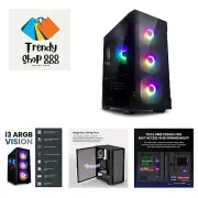 i3 ARGB Vision ATX Mid Tower RGB Gaming PC Case, 3 x 140mm & 1 x 120mm ARGB F...