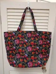 Vera Bradley Marston Grand Tote In Midnight Garden Vines