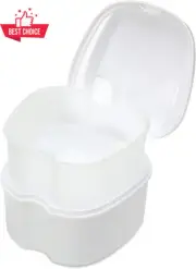 Dental Retainer Case Denture Cleaning Cup Leak Proof Lid Waterproof Soaking Box