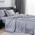 Queen Sheets - 100% Luxury Satin Bed Sheets Set - 4pc Silk Like Cooling Sheet...