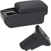 Car Armrest Box Storage Box Car Accessories for Fiat 500 for Cronos Storage Box(C3 Black White NOUSB3)