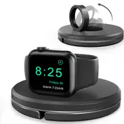 ZUSLAB Apple Watch Charger Stand for Apple Watch Series SE / 5 / 4 / 3 / 2 / 1 / Portable Charging Station Cable Management Dock Holder - Black