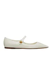 VALENTINO GARAVANI TIPTOE PATENT LEATHER BALLET FLATS 42 white