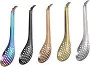HOLIDYOYO Stainless Steel Caviar Colander Spoons 5pcs Set for Efficient Kitchen Use Cleaning