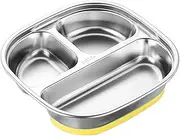 LeeQinersw Stainless Steel Baby Suction Plate Tableware Lightweight Reusable Feeding