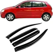 FUWKAIZS Compatible for VW Polo 2002-2010 Window Visor Rain Deflector Guard Awning Shelters Adhesive Cover Trim Car Styling Accessories