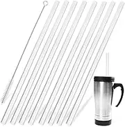 8 Pack Silicone Reusable Drinking Straws with Brush Set for Water Bottles Long Straws Straw Cleaner Brush Set