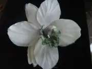 OVERSIZED BLUE & GREEN ORCHID FASCINATOR / CORSAGE BROOCH - GREGORY LADNER