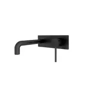 Amelie Wall Basin/Bath Mixer Pin with Plate 185mm Spout Matte Black BDO250810bMB