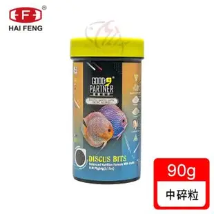 親蜜伙伴GOOD PARTNER+ 七彩神仙 鮮蒜配合飼料 中碎粒90g (適合七彩神仙, 短鯛, 小型熱帶魚食用)