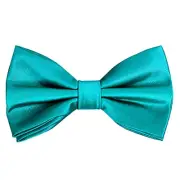 Pre-tied Adjustable Bow Tie for Men Formal Solid Tuxedo Bow Tie 158-dark Teal