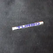 1x Chrome Blue TURBO Small Metal Sticker Badge Decal Emblem Car 3D Hybrid Motors (for: Peugeot)