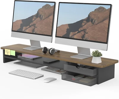 Monitor Stand, Dual Monitor Riser, 42.5Inch Large Desk Computer Monitor Stand Ri