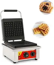 1500W Commercial Electric Waffle Machine 2-Slice Belgian Waffle Maker Machine Temperature And Time Control Professional Rotated Nonstick For Fluffy Golden Waffles And Other Snacks