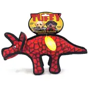 Tuffy Jr Triceratops Strong Soft Squeaky Floating Tug & Shake Dog Toy 16x8"