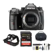 Pentax K-3 Mark III Camera Body Black with Cleaning Kit Strap and 64GB SD Card