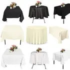 Rectangle Round Polyester Fabric Tablecloth Covers Wedding Party Table Cloths