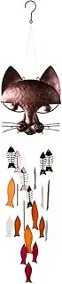 Metal Cat and Fish Wind Chime Home Decoration Pendant Handicraft Garden Chimes Ornaments Outdoor Gift New Year Decor