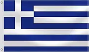3×5 FT Greece Flag,Large Greek National Decor,Double Side Digital Printed 75D Polyester Banner With Canvas Header Brass Grommet