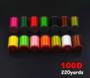 100D 220yards Fly Tying Threads For Dry Nymphs Small Streamers 14colors Waxed