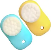 PENIKOKO 2pcs Double Sided Cleansing Facial Brush Portable Face Scrubber for Deep Cleansing Gentle Exfoliation Blackhead Removal for Travel and Daily Use