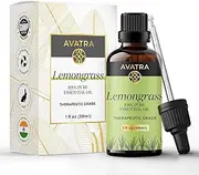 Avatra Lemongrass Essential Oil 30ML (1 fl OZ) with Glass Dropper, Pure and Natural Lemongrass Oil for Diffuser, Aromatherapy, Massage, and DIY Candle Products