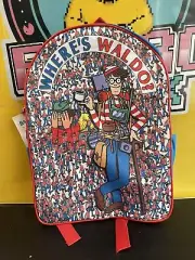 Vintage 1990 Where's Waldo Kids Backpack 15" x 11" x 4" NWT New Martin Handford