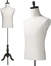 Bonnlo Male Dress Form, Male Mannequin with Wooden Tripod Stand, Adjustable Height Torso Body for and Display and Sewing