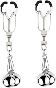 XIONGHAO 1 Pair of Metal Nipple Clamps with Weighted Balls, Sexy Nipple Clamps Nipple Clamps Nipple Clitoris Labia Breast Clip Bondage Erotic SM Sex Toys for Women