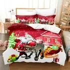 Christmas Santa Claus Single/Double/Queen/King Bed Quilt/Duvet/Doona Cover Set