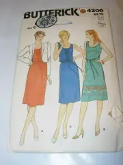 WOMENS UNCUT BUTTERICK 4206 SEWING PATTERN DRESS JACKET BELT SIZE 8 31.5" BUST