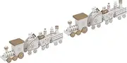 8 Pcs Upgrade The Red Four-Section Wooden Train Wooden Christmas Train Wooden Train Cars Kid Moving Toy Wooden Mini Train Mini Train Ornaments Socks Child Desktop
