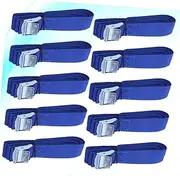 COMNESTBI 10Pcs Lashing Straps Thick Nylon Tie Down Straps with Steel Buckle for Cargo Luggage Kayak Carrier Quick Release Blue