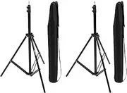 [Amazon Basics] Aluminum Light Photography Tripod Stand with Case - Pack of 2, 85 to 204cm, Black