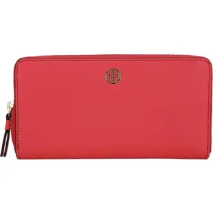 TORY BURCH Robinson 防刮皮革拉鍊長夾(紅色)