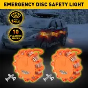 2x LED Magnetic Road Flare Emergency Strobe Roadside Beacon Warning Safety Light