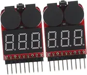 Vaguelly 2pcs Lithium Battery Voltage Tester Sound Alarm Monitor Low Voltage Accurate Capacity Display for Auto Home