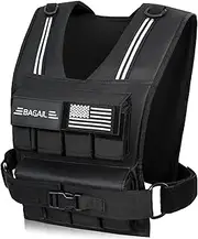 BAGAIL Adjustable Weighted Vest for Men & Women - 20lbs/30lbs/40lbs Removable Iron Weights, Heavy Duty Fitness Vest for Strength Training, Walking Running, Home Workouts