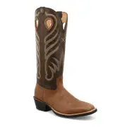 Twisted X Men's 16" Buckaroo Buff Tan & Burnt Olive Square Toe Boots MBK0035