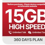 15GB High-Speed Data Prepaid Plan - $12.50/Month for 12 Months of Connectivity