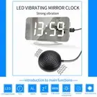 J Vibrating Alarm Clock Digital Mirror Alarm Clock With Large Clear Screen Adju