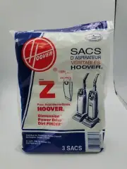 Genuine Hoover Filter Bags Upright Cleaners Type Z Package 4010075Z 3 pack
