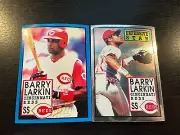 BARRY LARKIN 1997 PANINI VENEZUELAN STICKER #61 & SILVER FOIL #127 LOT (REDS)
