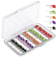 Bass Fishing Fly Kit - 35X Fly Lure Carbon Steel Artificial Bait - Angler Beginners and Professionals Freshwater Saltwater Tackle for Trout, Salmon