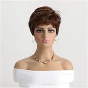 Brown Wig Natural Synthetic Wigs for Women 10Inch Short curly Wig Daily Party Heat Resistant Hair