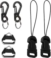 6pcs Quick Release Camera Strap - Adjustable Buckle and Clips Connector for Neck Strap Connect Adapter (Black), Black