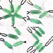 Natural Green Fluorite Quartz Crystal Point Pendant Obelisk Necklace Stone Reiki