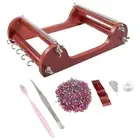 Wooden Bead Loom Kit with Thread, Needles Starter Kit for DIY Bracelet Belts